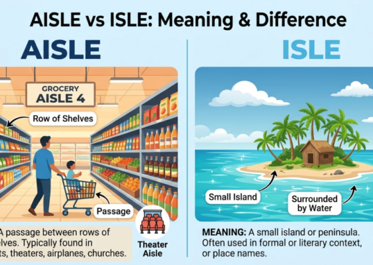 Aisle vs Isle: Meaning, Difference & Examples Explained