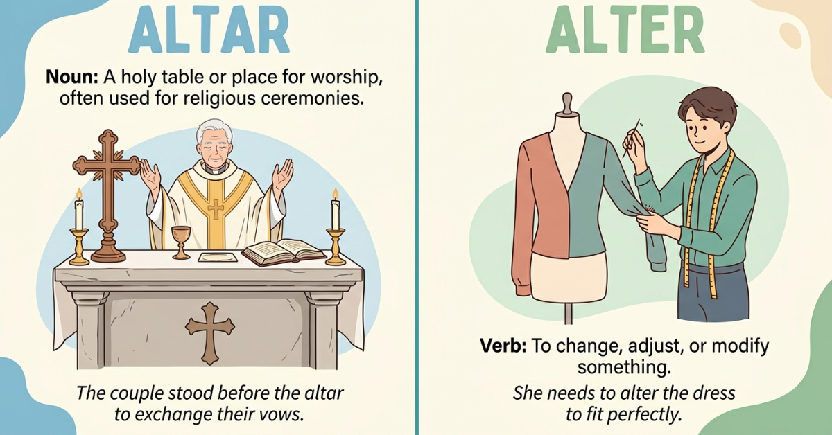 Altar vs Alter: Meaning, Differences & Examples Explained