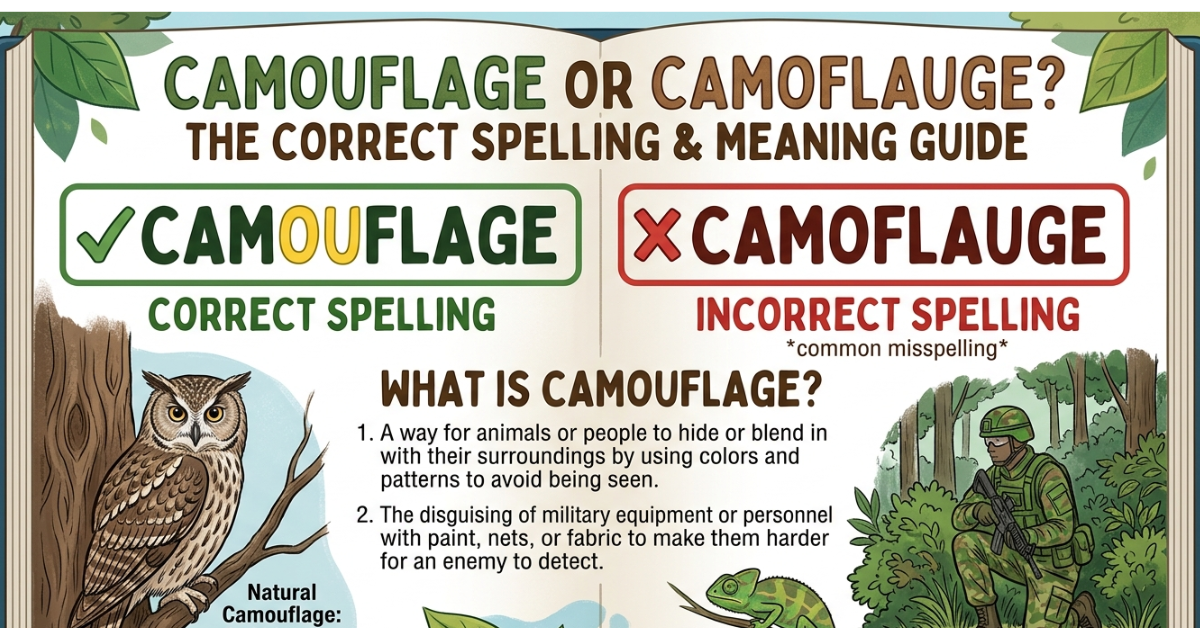 Camouflage or Camoflauge: Correct Spelling & Meaning Guide