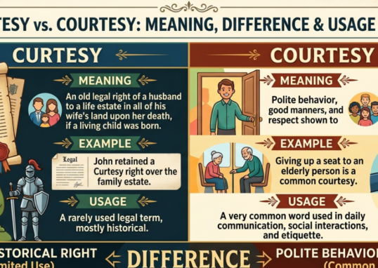 Curtesy vs Courtesy: Meaning, Difference & Usage Guide