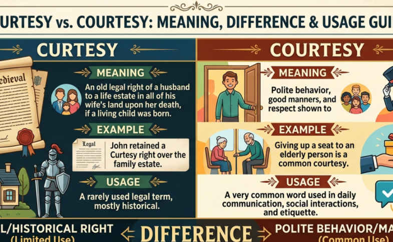 Curtesy vs Courtesy: Meaning, Difference & Usage Guide