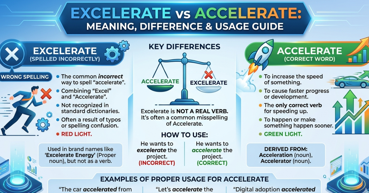 Excelerate or Accelerate: Meaning, Difference & Usage Guide