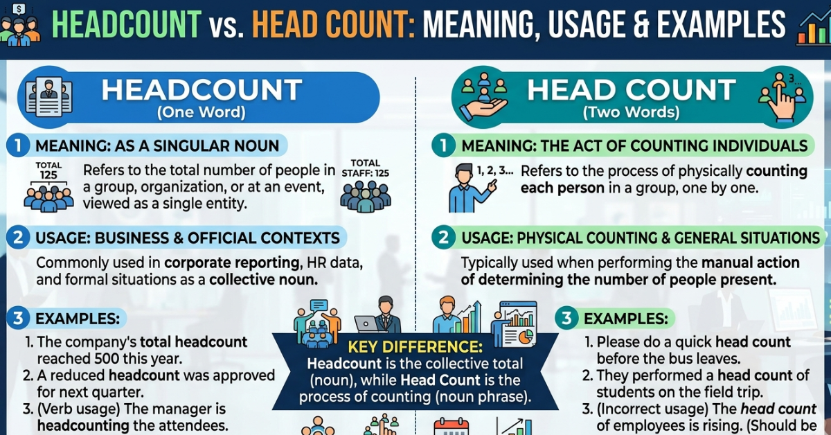 Headcount or Head Count: Meaning, Usage & Examples