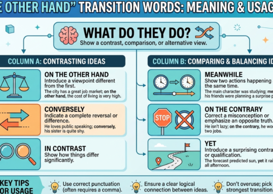 On the Other Hand Transition Words: Meaning & Usage Guide