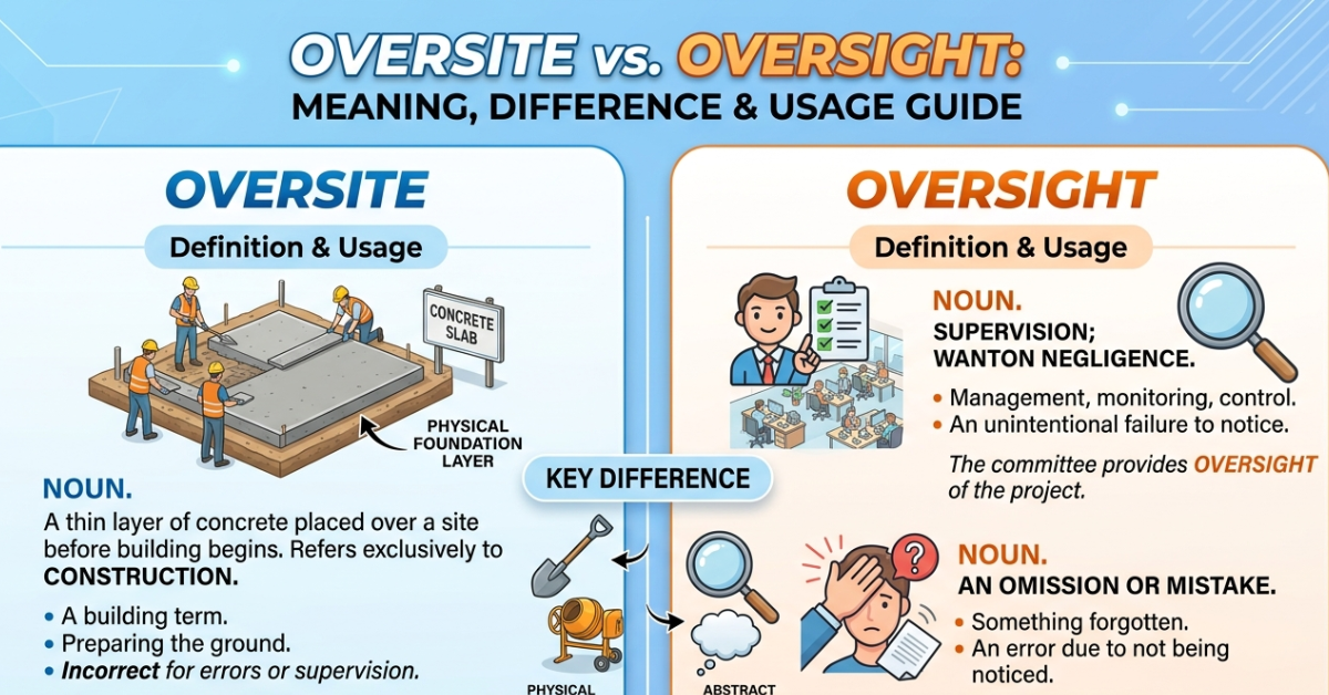 Oversite vs Oversight: Meaning, Difference & Usage Guide