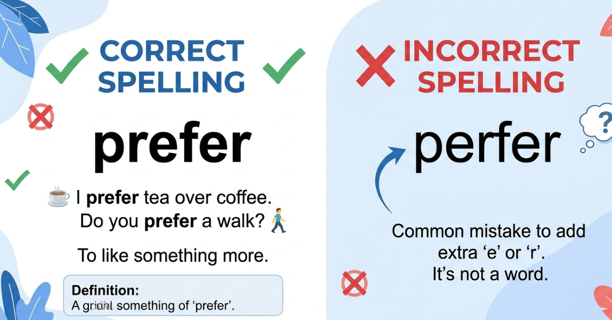 Prefer or Perfer: Correct Spelling Explained Simply