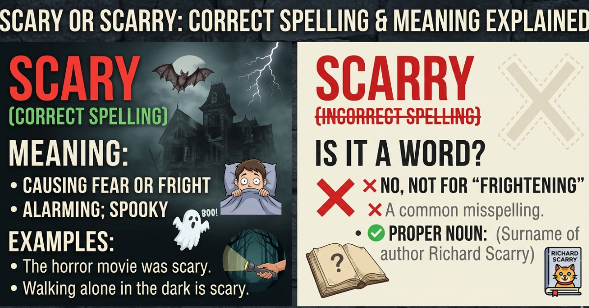 Scarry or Scary: Correct Spelling & Meaning Explained