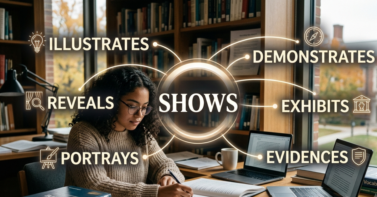 Best Synonyms for “Shows” in Essay Writing