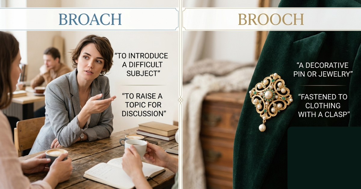 Broach vs Brooch: Meaning, Differences & Correct Usage