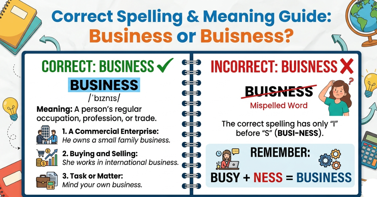 Business or Buisness: Correct Spelling & Meaning Guide