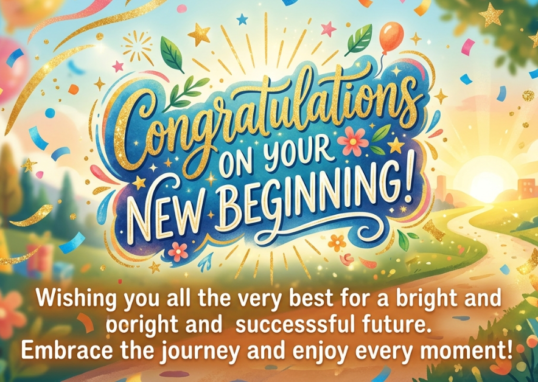 Congratulations for New Beginning Messages and Wishes