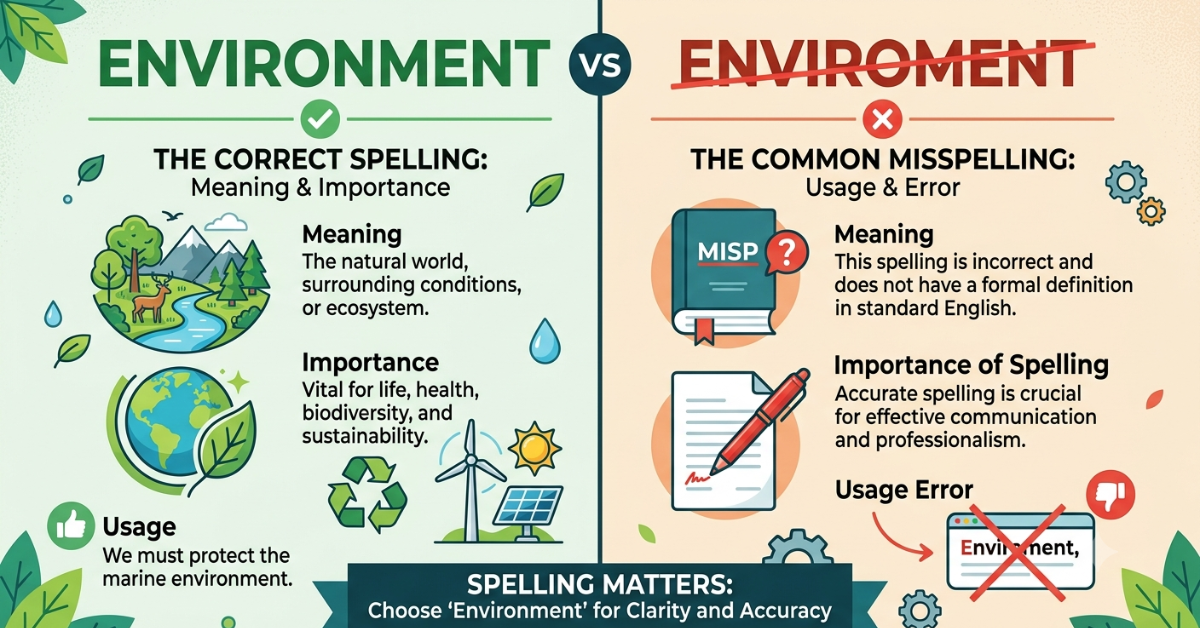 Environment vs Enviroment: Meaning, Importance & Usage
