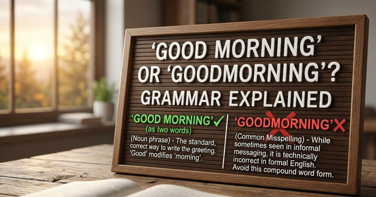 Good Morning or Goodmorning? Grammar Explained