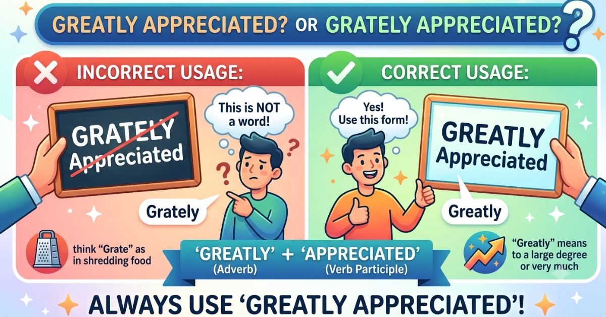 Grately or Greatly Appreciated? Correct Usage Explained Simply
