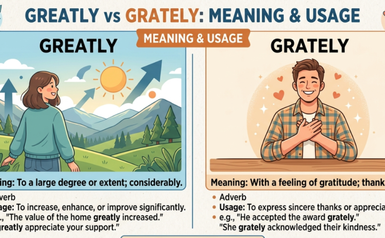 Greatly vs Grately: Meaning, Difference & Usage Guide