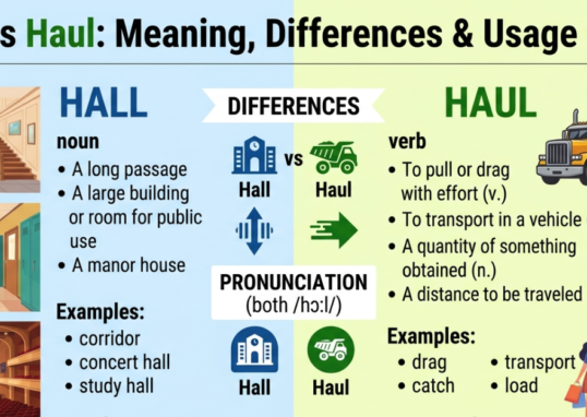 Hall vs Haul: Meaning, Differences & Usage Guide