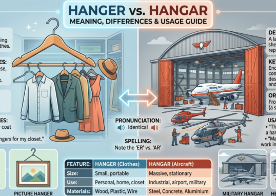 Hanger vs Hangar: Meaning, Differences & Usage Guide