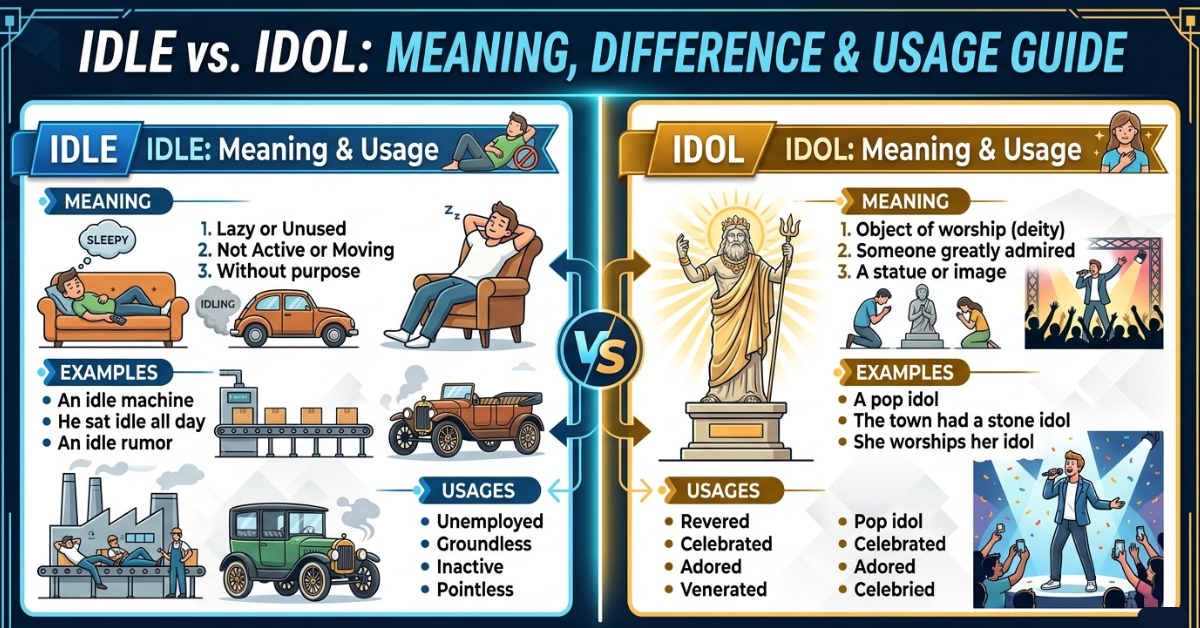 Idle vs Idol: Meaning, Difference & Usage Guide