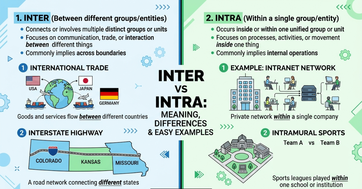 Inter vs Intra: Meaning, Differences & Easy Examples