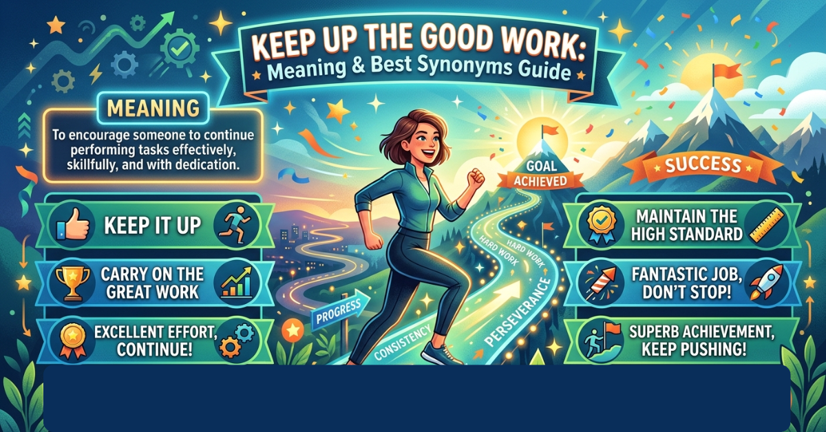 Keep Up the Good Work Meaning & Best Synonyms Guide