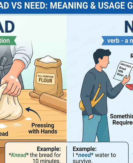 Knead vs Need: Meaning, Difference & Usage Guide