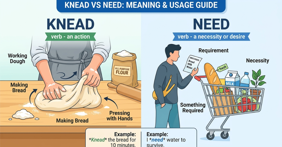 Knead vs Need: Meaning, Difference & Usage Guide