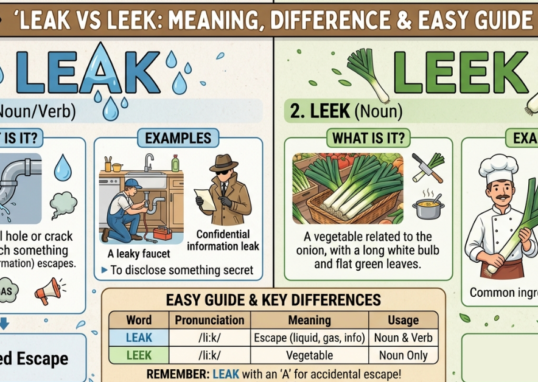 Leak vs Leek: Meaning, Difference & Easy Guide