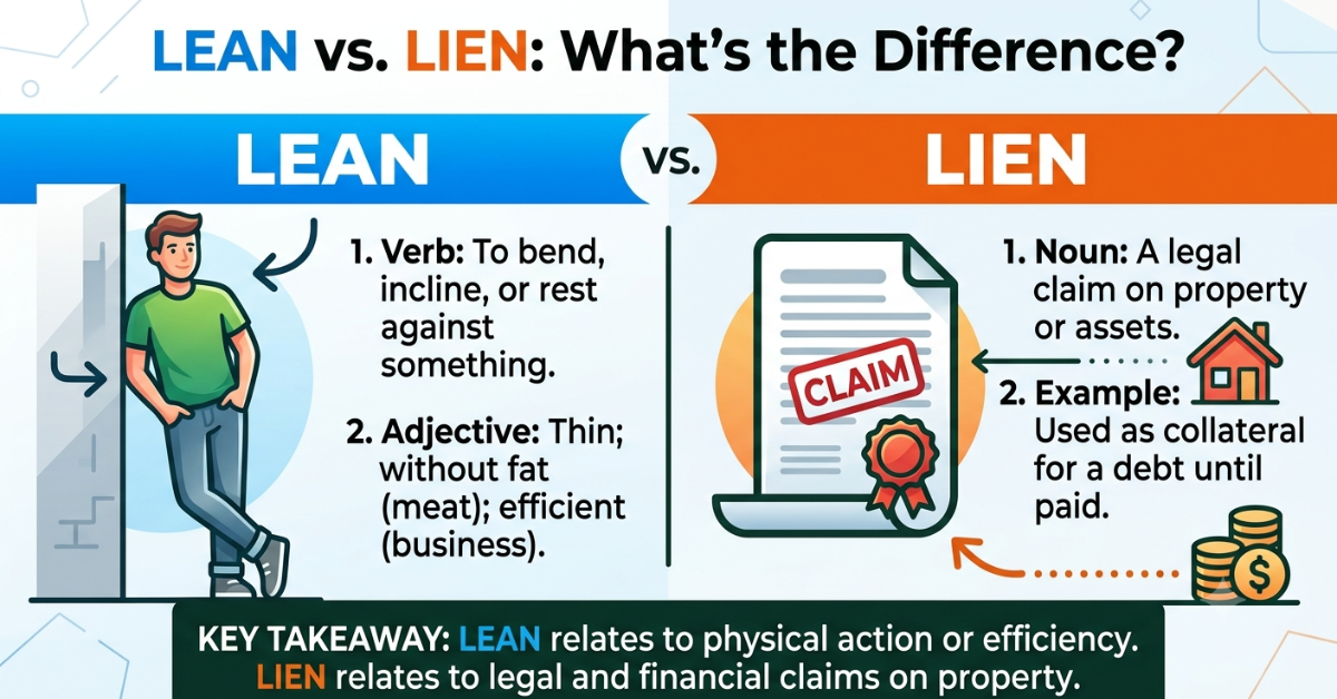 Lean vs Lien: What’s the Difference?