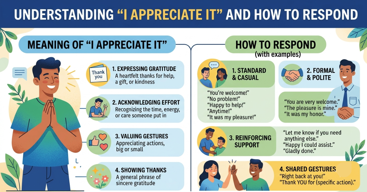 Meaning of “I Appreciate It” and How to Respond