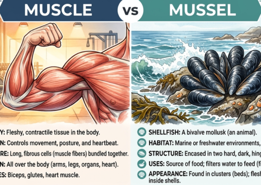 Muscle vs Mussel: Key Differences Explained Simply