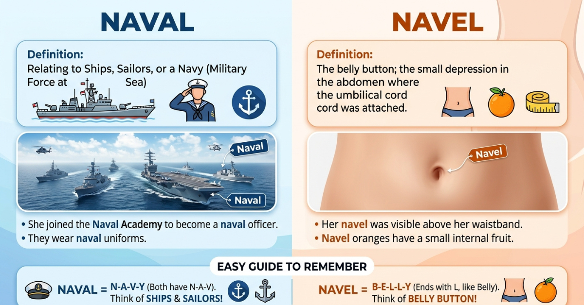 Naval vs Navel: Meaning, Difference & Easy Guide