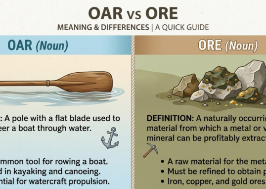 Oar vs Ore: Meaning, Differences & Easy Guide Explained