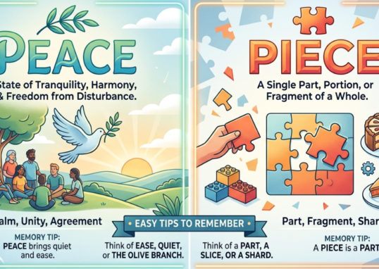 Peace vs Piece: Meaning, Difference & Easy Tips to Remember