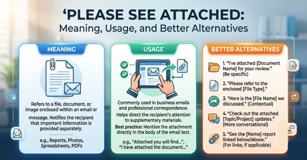 Please See Attached: Meaning, Usage, and Better Alternatives