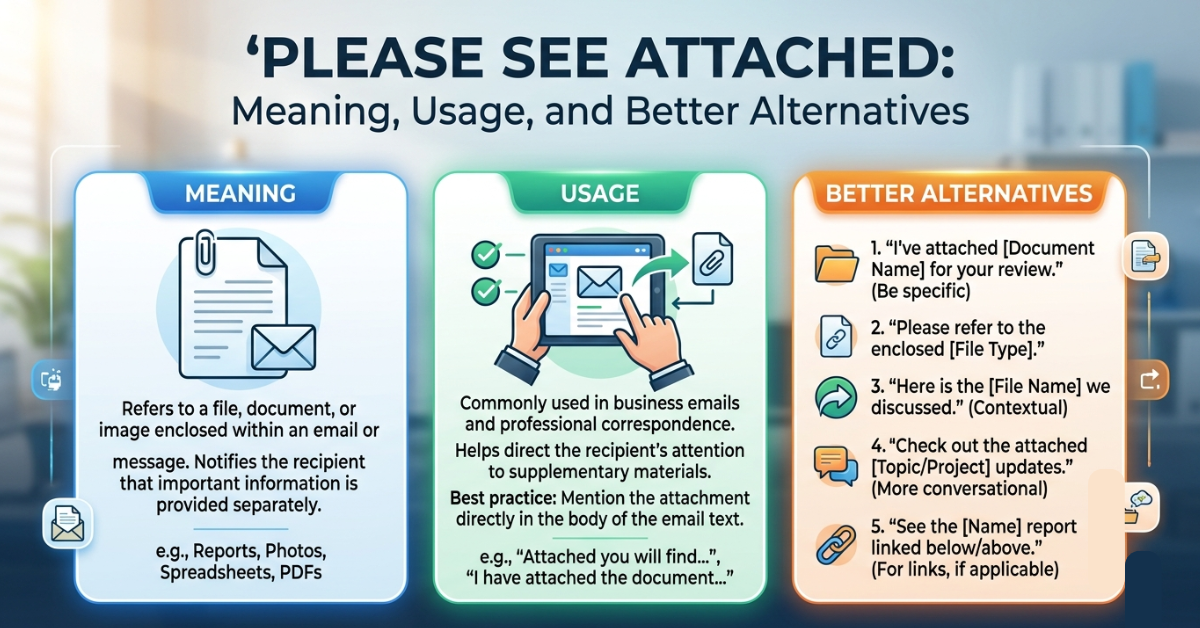 Please See Attached: Meaning, Usage, and Better Alternatives
