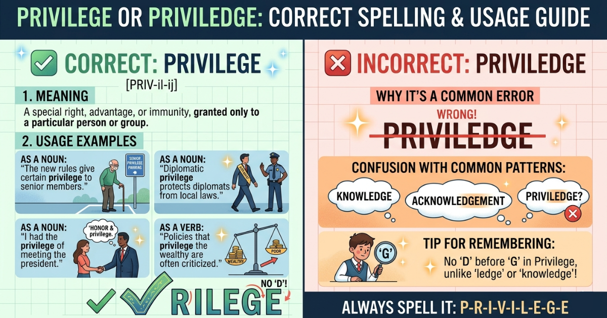 Privilege or Priviledge: Correct Spelling & Usage Guide