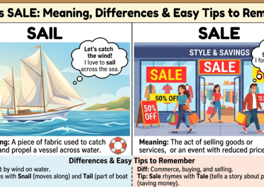 Sail vs Sale: Meaning, Differences & Easy Tips to Remember