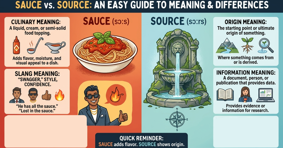 Sauce vs Source: Meaning, Differences & Easy Guide