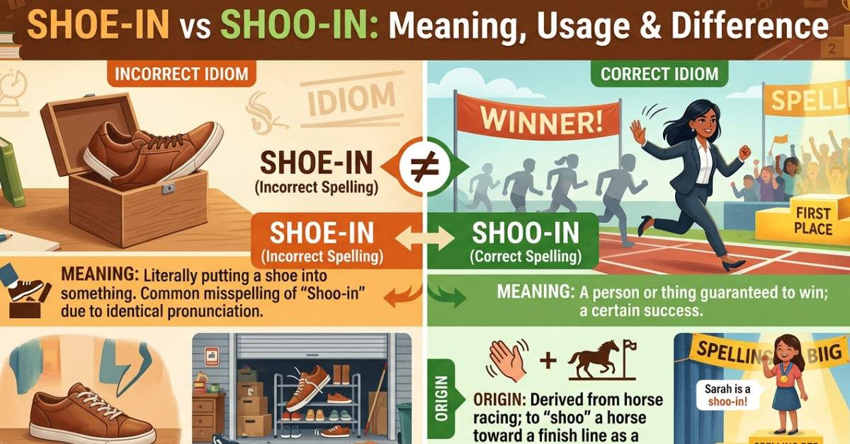 Shoe-in vs Shoo-in: Meaning, Usage & Difference