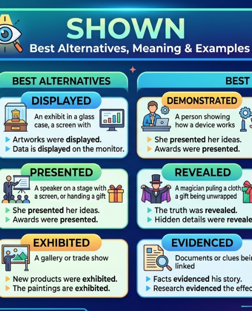 Shown Synonym: Best Alternatives, Meaning & Examples