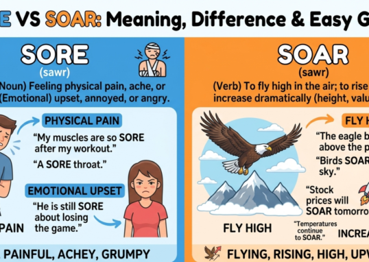 Sore vs Soar: Meaning, Difference & Easy Guide