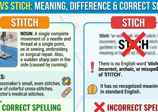 Stitch vs Stich: Meaning, Difference & Correct Spelling