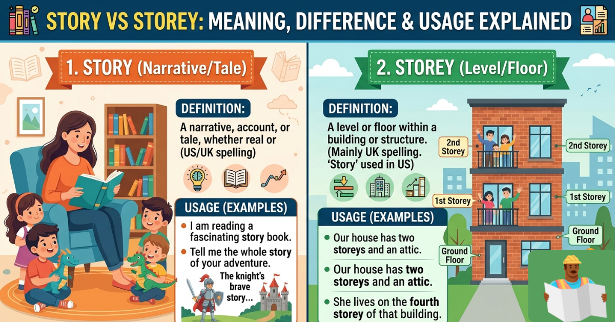 Story vs Storey: Meaning, Difference & Usage Explained