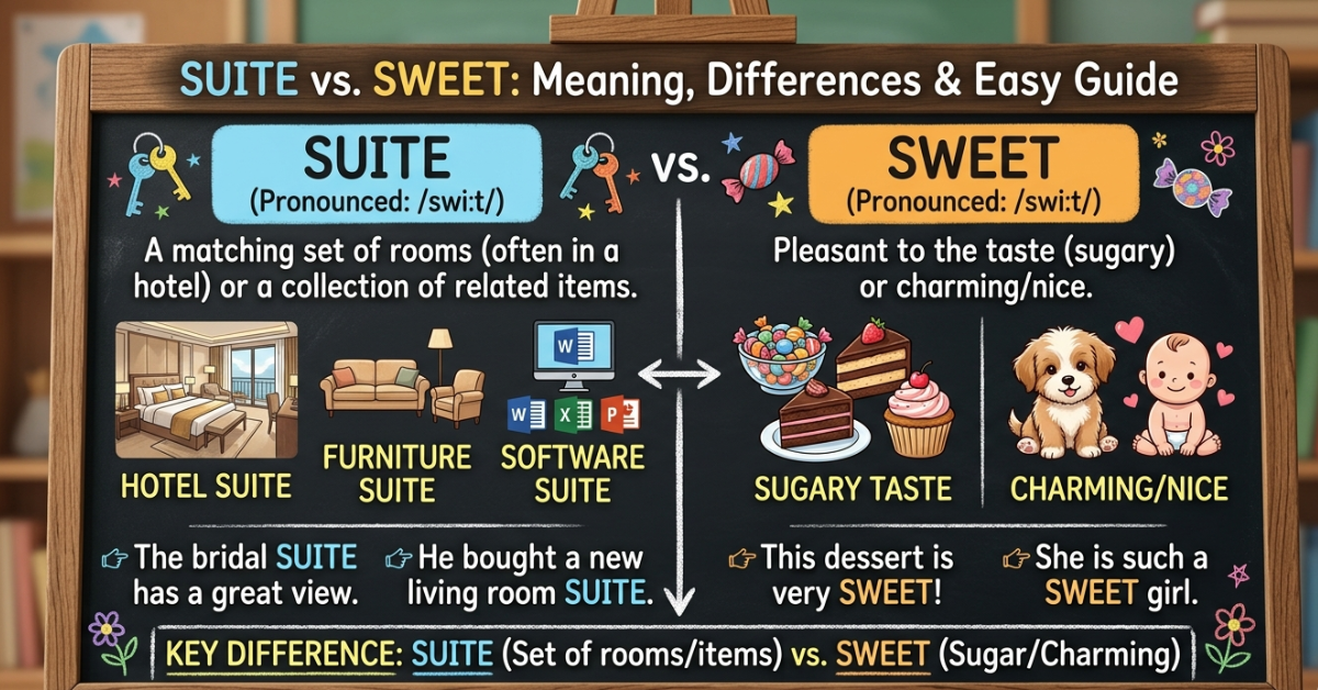 Suite vs Sweet: Meaning, Differences & Easy Guide