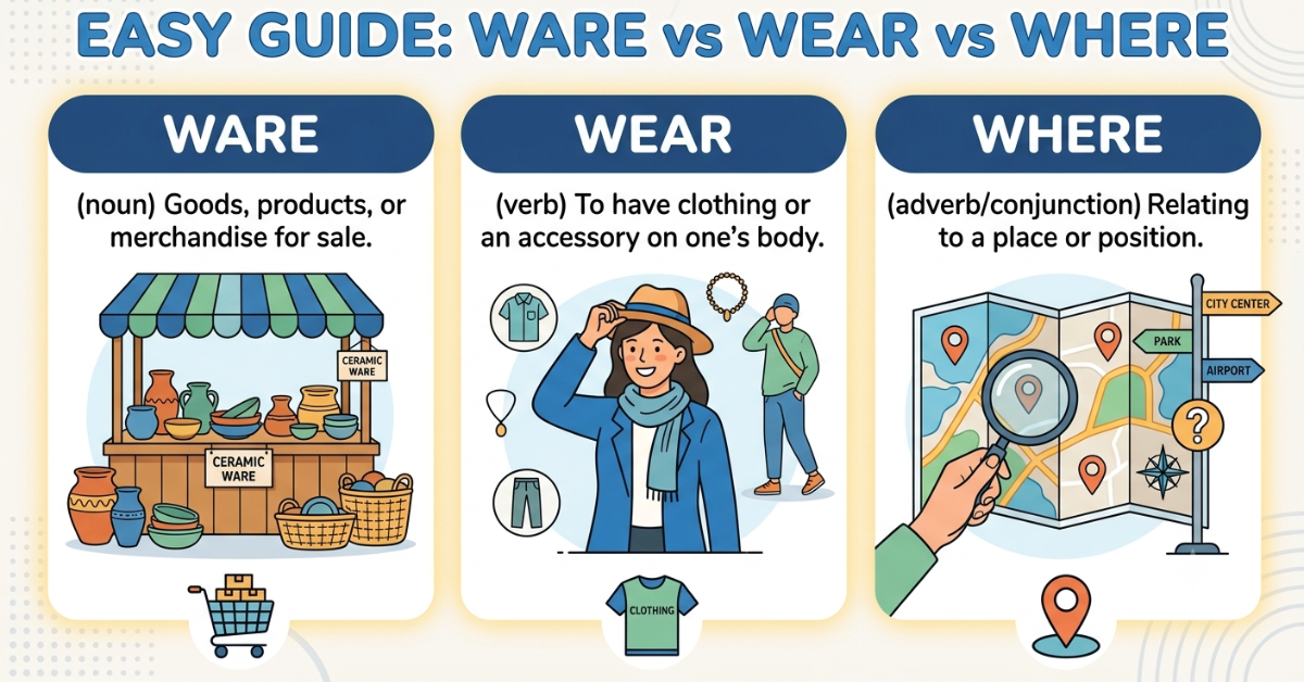 Ware vs Wear vs Where: Easy Guide to the Difference