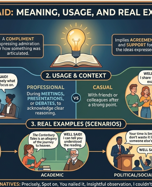 Well Said Meaning: Definition, Usage, and Real-Life Examples