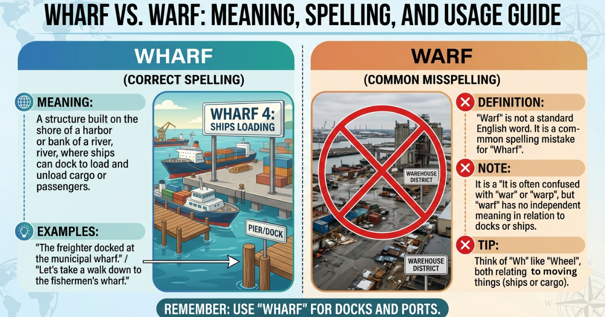 Wharf vs Warf: Meaning, Spelling, and Usage Guide