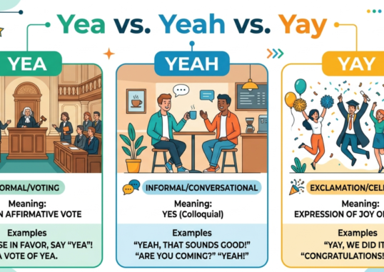 Yea vs Yeah vs Yay: Meaning, Usage, and Examples