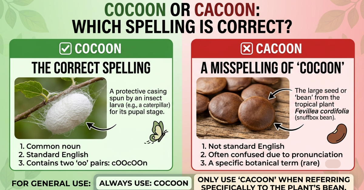 Cacoon or Cocoon: Which Spelling Is Correct?