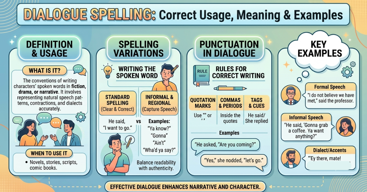 Dialogue Spelling: Correct Usage, Meaning & Examples